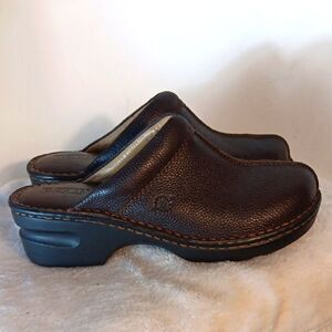Born Brown Leather Clogs